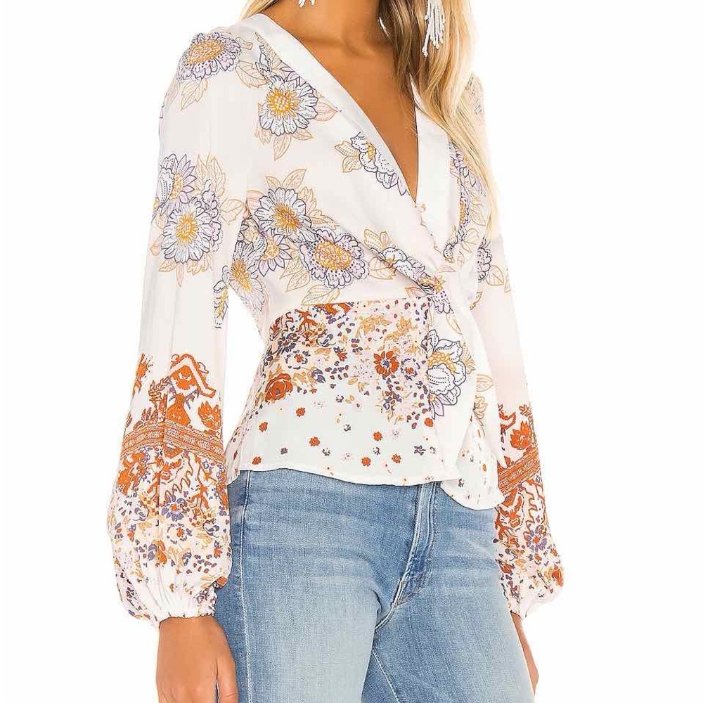 Free People! Run Free Tunic Top In Ivory Tea Combo NWOT! - Picture 4 of 7